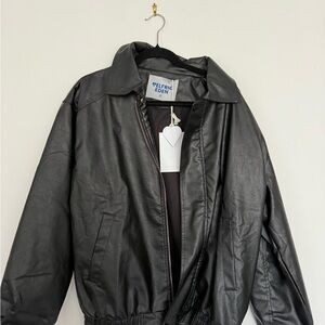 Aelfric Eden Black Faux Leather Jacket